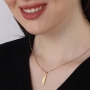 Map of Israel Name Necklace with Heart - Silver or Gold Plated - Hebrew or English - 3