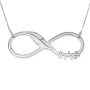 14K Gold Double Thickness English / Hebrew Infinity Name Necklace with Feather - 4