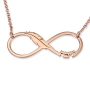 Gold Plated Double Thickness Hebrew / English Infinity Name Necklace - Feather - 4