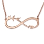 Sterling Silver Double Thickness Hebrew / English Infinity Name Necklace - Three Little Birds - 5