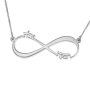 14K Gold Double Thickness Hebrew / English Two Names Infinity Name Necklace - 3