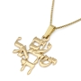 Unisex Am Yisrael Chai Necklace - Silver or Gold-Plated - 3
