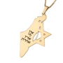 Luxury Thickness No Other Land Map of Israel Necklace with Star of David - Silver or Gold-Plated - 3