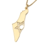 Map of Israel Necklace with Cut-Out Star of David - Silver or Gold-Plated - 1