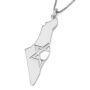 Map of Israel Necklace with Cut-Out Star of David - Silver or Gold-Plated - 7