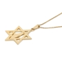 Star of David Pendant with Map of Israel - Silver or Gold-Plated Option - 4