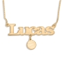 24K Gold-Plated Customizable Name Necklace with Basketball Charm  - 1