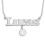 Sterling Silver Customizable Name Necklace with Basketball Charm - 1