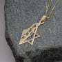 14K Gold Map of Israel and Star of David Pendant with Am Yisrael Chai - 4