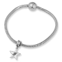 Star Sterling Silver Script Initial Charm (English / Hebrew)  - 2