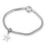 Star Sterling Silver Initial Cut-Out Charm (English / Hebrew)  - 2