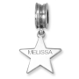 Star Sterling Silver Name Charm (English / Hebrew)  - 1
