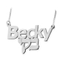 14K Gold Two-Layered Name Necklace in English & Hebrew - 2
