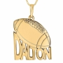 14K Gold English Football Name Necklace - 2