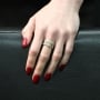 Sterling Silver English / Hebrew Customizable Ring with 14K Sparkling Gold Stripes - 2