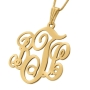 24K Gold Plated Silver Monogram Personalized Name Necklace-English - 1