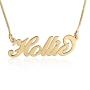 24K Gold Plated Silver Name Necklace in English - (Carrie Script) - 1