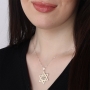 Silver Star of David Monogram Personalized Name Necklace - English/Hebrew - 2