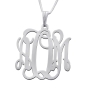 Silver Monogram Personalized Initial Name Necklace-English - 2