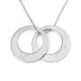 Sterling Silver or Gold Plated Hebrew Name Rings Mom Necklace (Up to 5 Names) - 1