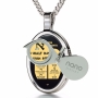 The Ten Commandments: Sterling Silver and Onyx Necklace Micro-Inscribed with 24K Gold - 2