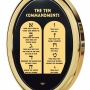 The Ten Commandments 24K Gold Plated and Onyx Necklace Micro-Inscribed with 24K Gold  - 2