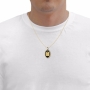 The Ten Commandments 24K Gold Plated and Onyx Necklace Micro-Inscribed with 24K Gold  - 5