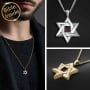 Grand Star of David Pendant with Micro-Inscribed Bible Chip - Silver or 14K Gold - 3