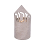 Yair Emanuel Hammered Stainless Steel Flame Memorial Candle Holder - 3