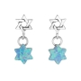 Marina Jewelry 925 Sterling Silver and Opal Star of David Earrings - 1