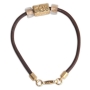  Brown Leather and Gold Plated Kabbalah Bracelet - Evil Eye - 2
