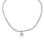 Pearl Necklace with Gold Plated Star of David - 1