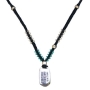 String & Silver Protection Dogtag Necklace - Yishmereini by Or Jewelry.  Variety of Colors - 1