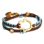 String and Hamsa Bracelet with Turquoise Stones - 3