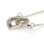 Sterling Silver Pure Heart Necklace with Ruby Stones - 1
