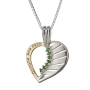 Sterling Silver and Gold True Love Heart Necklace with Gemstones - 2