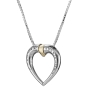 Sterling Silver and 14K Gold Unified Hearts Necklace - 2