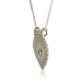 Silver Holiness of the Ari Amulet with Gold-Framed Turquoise Stone - Kabbalah Pendant - 2