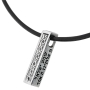 Men's Sterling Silver Five Metals "Abraham" Necklace with Leather Cord and Shema Engraving - 1
