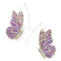 Adina Plastelina Silver Butterfly Earrings - Variety of Colors - 3
