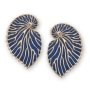 Adina Plastelina 24K Gold Plated Sterling Silver Nautilus Shell Earrings - Blue - 1