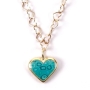 Adina Plastelina Small Gold Plated Silver Heart Necklace - Variety of Colors - 2