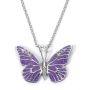 Adina Plastelina Silver Butterfly Necklace - Variety of Colors - 3