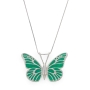 Adina Plastelina Silver Butterfly Necklace - Variety of Colors - 5