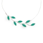 Adina Plastelina 925 Sterling Silver Olive Branch Necklace – Translucent Jade - 1