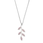 Adina Plastelina Sterling Silver Olive Branch Necklace – Rose Quartz - 2