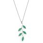 Adina Plastelina 925 Sterling Silver Olive Branch Necklace – Translucent Jade - 2