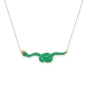 Adina Plastelina 24K Gold Plated Sterling Silver Snake Necklace – Translucent Jade - 1