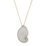 Adina Plastelina 24K Gold Plated Sterling Silver Embossed Pearl Nautilus Shell Necklace - 2