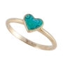 Adina Plastelina 24K Gold Plated Silver Heart Ring – Turquoise  - 1